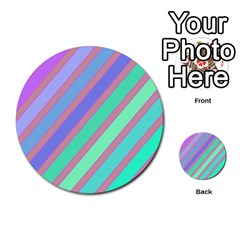 Pastel Colorful Lines Multi-purpose Cards (round)  by Valentinaart