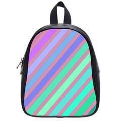 Pastel Colorful Lines School Bags (small)  by Valentinaart