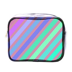 Pastel Colorful Lines Mini Toiletries Bags by Valentinaart