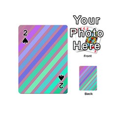 Pastel Colorful Lines Playing Cards 54 (mini)  by Valentinaart