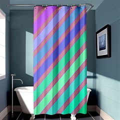 Pastel Colorful Lines Shower Curtain 36  X 72  (stall) 