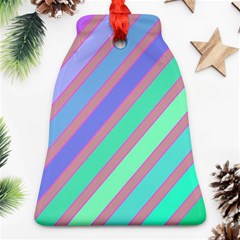 Pastel Colorful Lines Ornament (bell) 