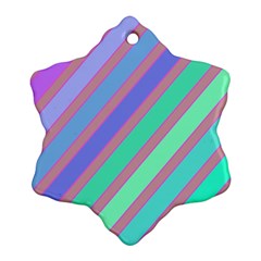 Pastel Colorful Lines Snowflake Ornament (2-side)