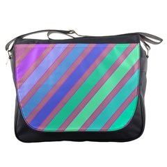 Pastel Colorful Lines Messenger Bags by Valentinaart