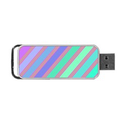 Pastel Colorful Lines Portable Usb Flash (two Sides) by Valentinaart