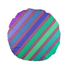 Pastel Colorful Lines Standard 15  Premium Round Cushions by Valentinaart