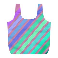 Pastel Colorful Lines Full Print Recycle Bags (l)  by Valentinaart