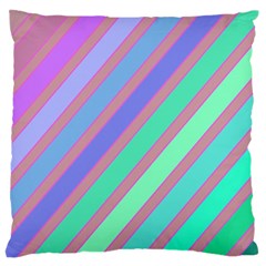 Pastel Colorful Lines Large Flano Cushion Case (one Side)