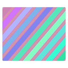 Pastel Colorful Lines Double Sided Flano Blanket (small) 