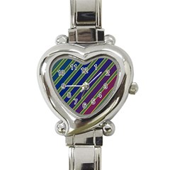 Decorative Lines Heart Italian Charm Watch by Valentinaart