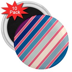 Colorful Lines 3  Magnets (10 Pack) 