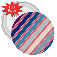 Colorful Lines 3  Buttons (100 Pack)  by Valentinaart