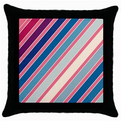 Colorful Lines Throw Pillow Case (black)