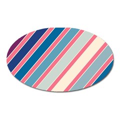 Colorful Lines Oval Magnet by Valentinaart