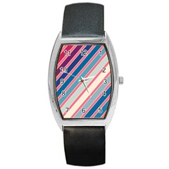 Colorful Lines Barrel Style Metal Watch