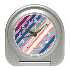 Colorful Lines Travel Alarm Clocks by Valentinaart