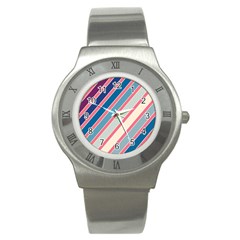 Colorful Lines Stainless Steel Watch