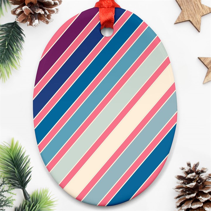 Colorful lines Oval Ornament (Two Sides)