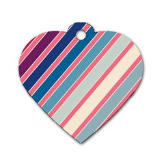 Colorful Lines Dog Tag Heart (two Sides)