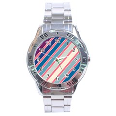 Colorful Lines Stainless Steel Analogue Watch