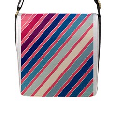 Colorful Lines Flap Messenger Bag (l)  by Valentinaart