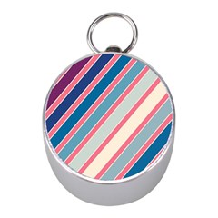 Colorful Lines Mini Silver Compasses