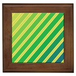 Green and yellow lines Framed Tiles Front