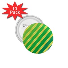 Green And Yellow Lines 1 75  Buttons (10 Pack) by Valentinaart