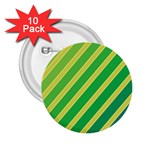 Green and yellow lines 2.25  Buttons (10 pack)  Front