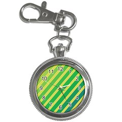 Green And Yellow Lines Key Chain Watches