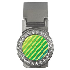 Green And Yellow Lines Money Clips (cz) 