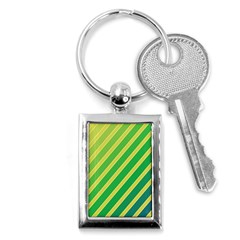 Green And Yellow Lines Key Chains (rectangle) 