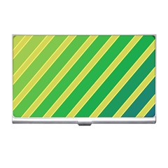 Green And Yellow Lines Business Card Holders by Valentinaart