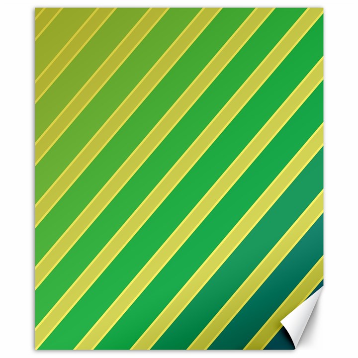 Green and yellow lines Canvas 8  x 10 