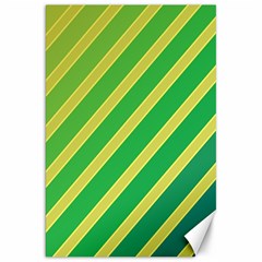 Green And Yellow Lines Canvas 20  X 30  