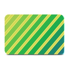 Green And Yellow Lines Plate Mats by Valentinaart