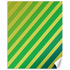 Green And Yellow Lines Canvas 11  X 14   by Valentinaart