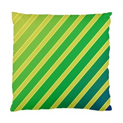 Green And Yellow Lines Standard Cushion Case (one Side)