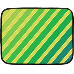 Green And Yellow Lines Fleece Blanket (mini)