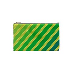 Green And Yellow Lines Cosmetic Bag (small)  by Valentinaart