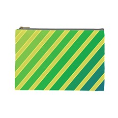 Green And Yellow Lines Cosmetic Bag (large) 