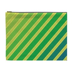 Green And Yellow Lines Cosmetic Bag (xl)