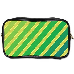 Green And Yellow Lines Toiletries Bags