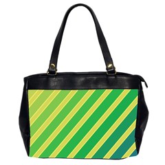 Green And Yellow Lines Office Handbags (2 Sides) 