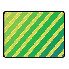 Green And Yellow Lines Fleece Blanket (small) by Valentinaart