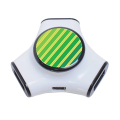 Green And Yellow Lines 3-port Usb Hub