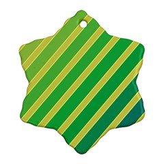 Green And Yellow Lines Ornament (snowflake) 