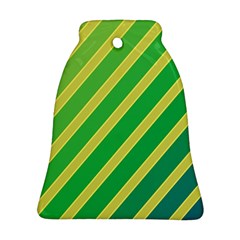 Green And Yellow Lines Bell Ornament (2 Sides) by Valentinaart