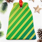 Green and yellow lines Bell Ornament (2 Sides) Front