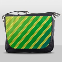 Green And Yellow Lines Messenger Bags